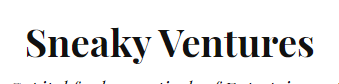 Sneaky Ventures